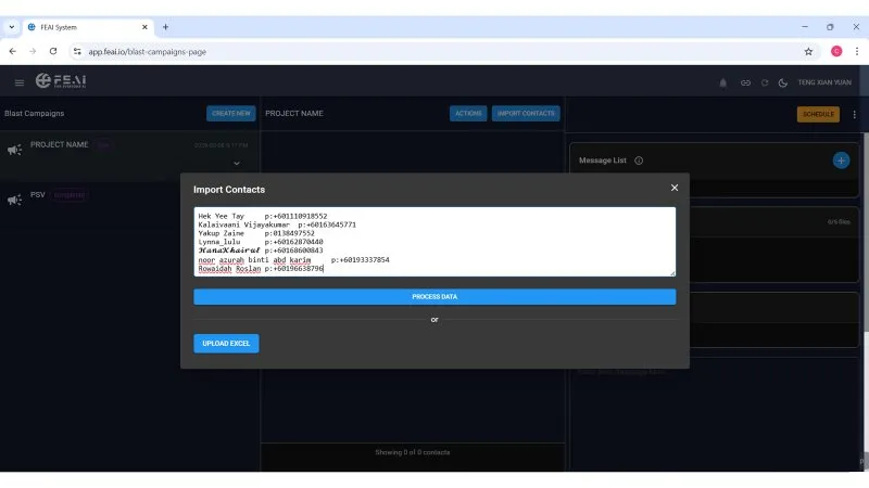 Step 3.3B โ Processed contact list