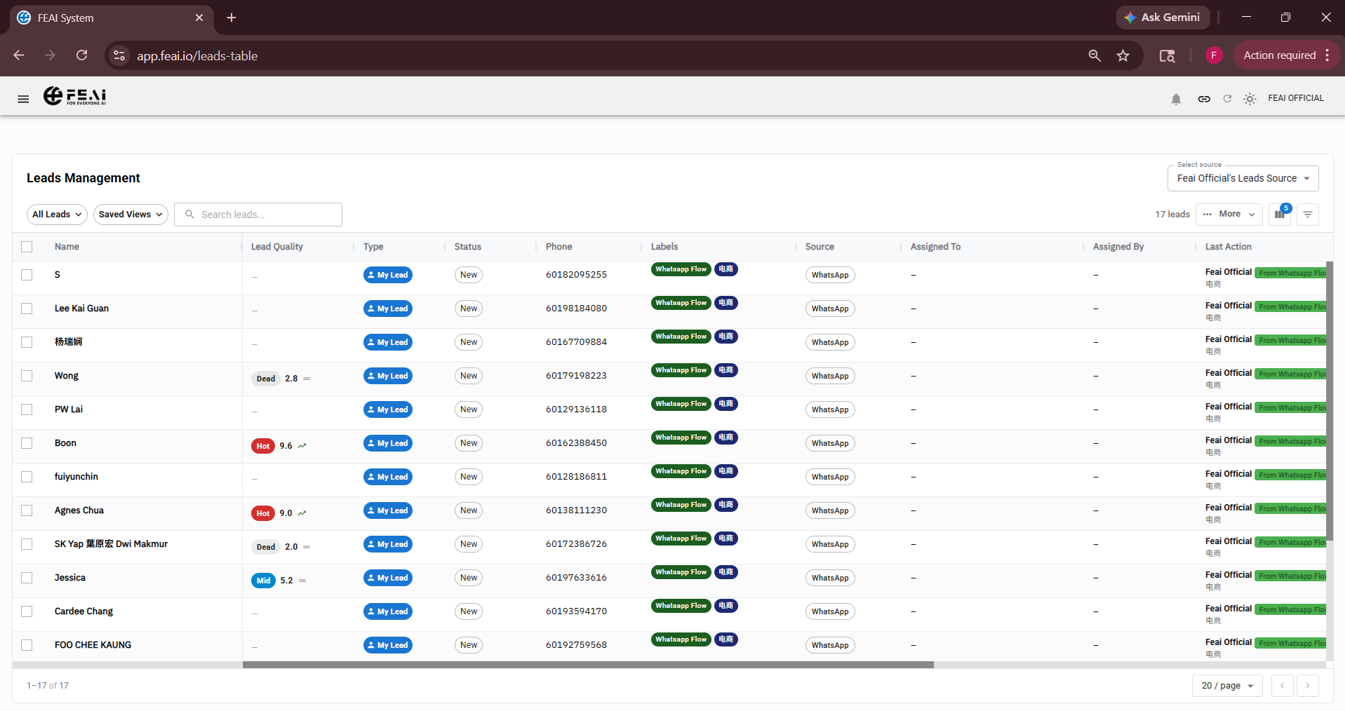 Leads Table (CRM)