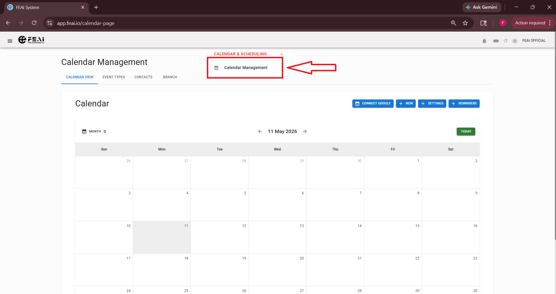 Calendar Management